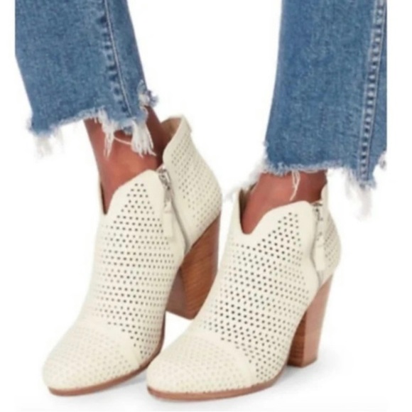 Rag & Bone Womens’ Margot Perforated White Leather Booties - Picture 10 of 11